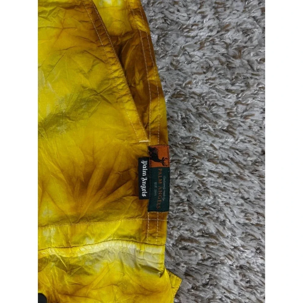 Palm Angels Tie-Dye Shell Cargo Pants Yellow Men's Size 46